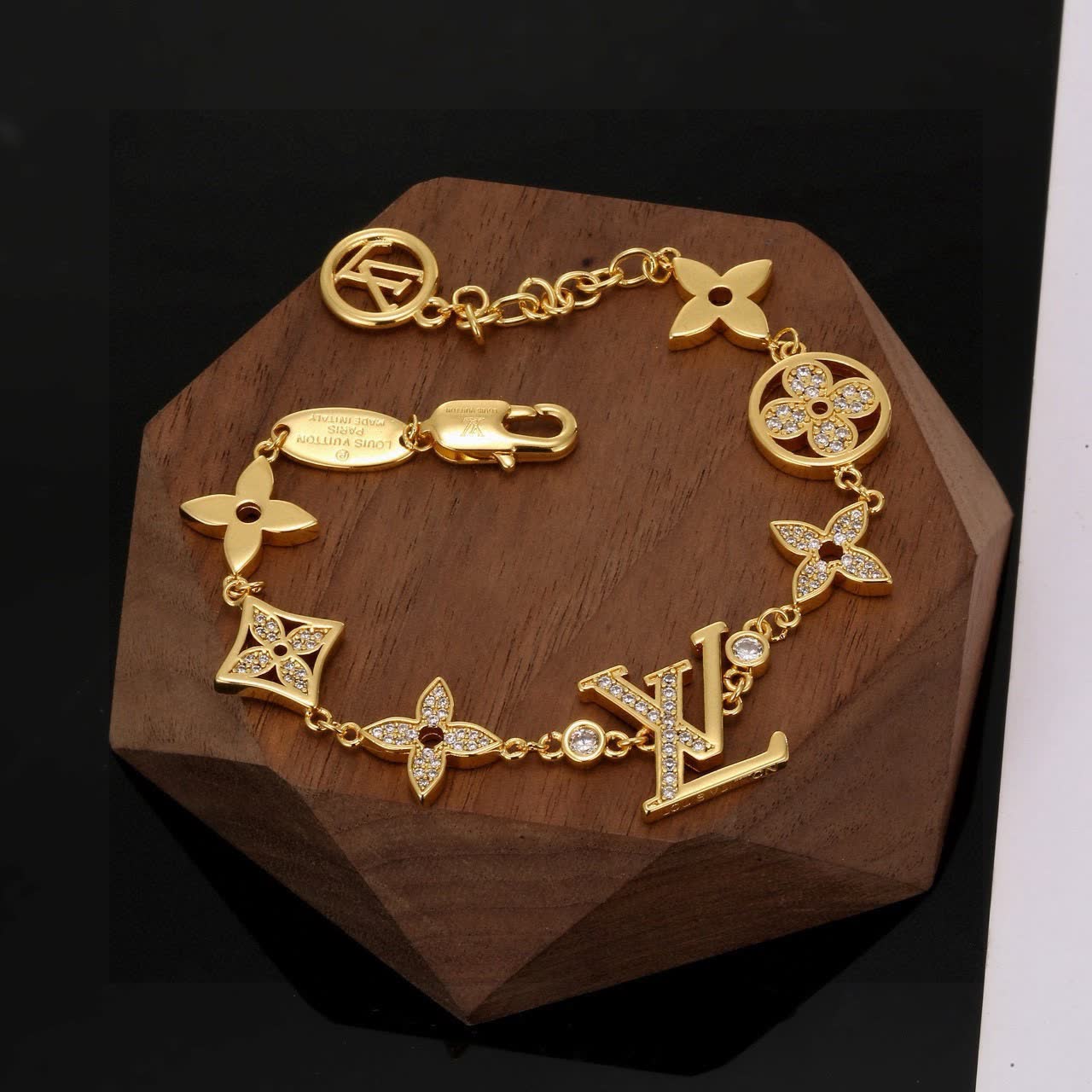 Louis Vuitton Gold Tone Monogram Bracelet